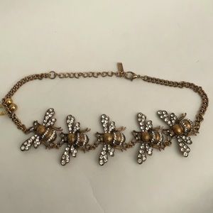 Bumblebee Bee Statement Necklace Brass Bling Necklace Choker NWOT & Earrings